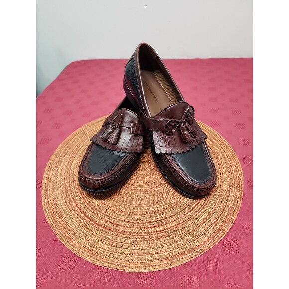 Johnston & Murphy Aragon II Kiltie Tassel Loafer Two Tone Black/Brown Mens Size main image 7